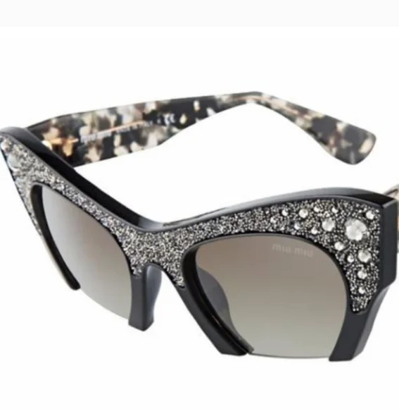 GUC Miu Miu Rasoir Crystal Embelished Sunglasses - Picture 9 of 9